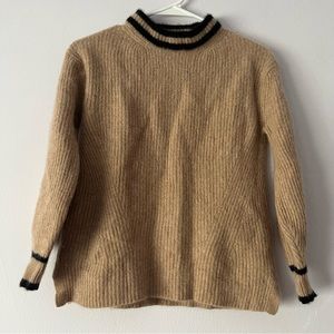 Ann Taylor Cashmere Tan and Black Sweater